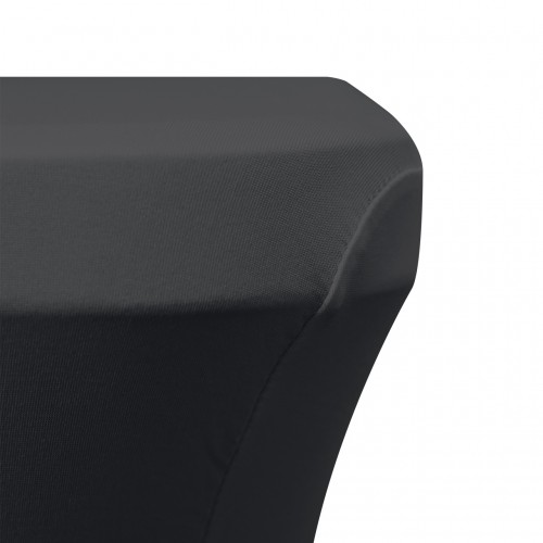 Stretch Spandex 6 ft Open Sides Rectangular Table Cover Black 