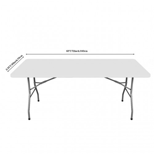 Stretch Spandex 6 ft Rectangular Table Topper/Cap White