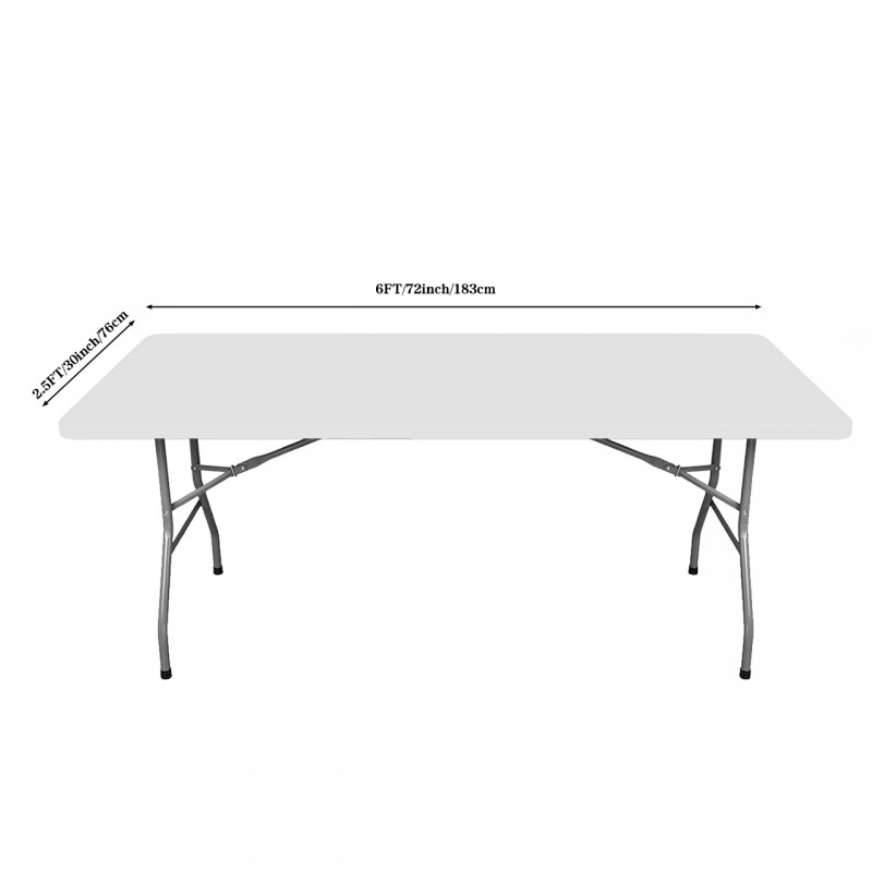 Stretch Spandex 6 ft Rectangular Table Topper/Cap White 