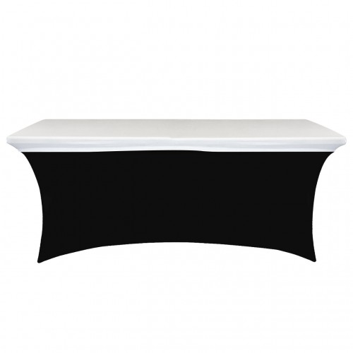 Stretch Spandex 6 ft Rectangular Table Topper/Cap White