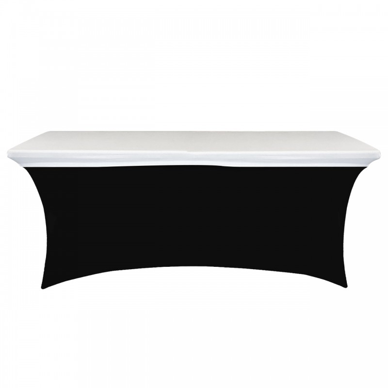 Stretch Spandex 6 ft Rectangular Table Topper/Cap White