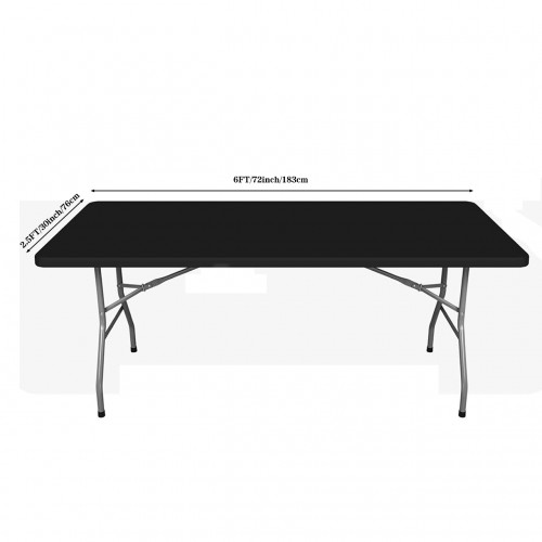 Stretch Spandex 6 ft Rectangular Table Topper/Cap Black