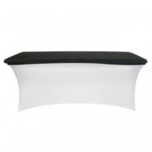 Stretch Spandex 6 ft Rectangular Table Topper/Cap Black