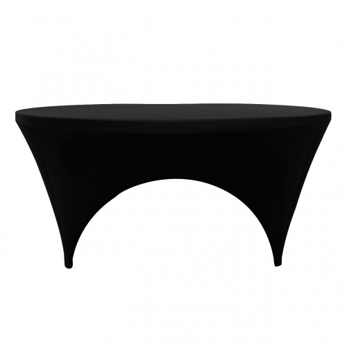 Stretch Spandex 6 ft Round Sides Open Table Cover Black