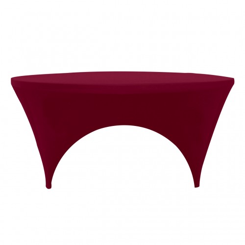 Stretch Spandex 6 ft Round Sides Open Table Cover Burgundy