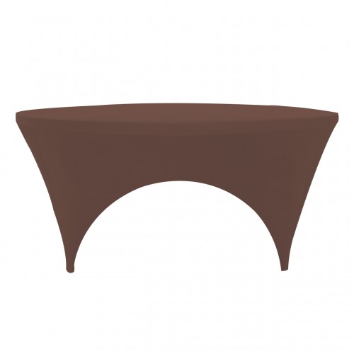 Stretch Spandex 6 ft Round Sides Open Table Cover Chocolate