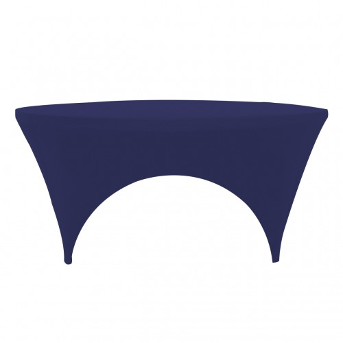 Stretch Spandex 6 ft Round Sides Open Table Cover Navy Blue