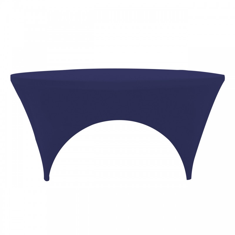 Stretch Spandex 6 ft Round Sides Open Table Cover Navy Blue 