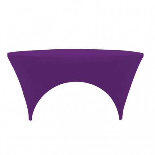 Stretch Spandex 6 ft Round Sides Open Table Cover Purple