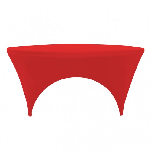 Stretch Spandex 6 ft Round Sides Open Table Cover Red