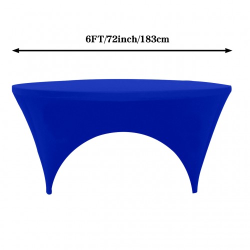 Stretch Spandex 6 ft Round Sides Open Table Cover Royal Blue 