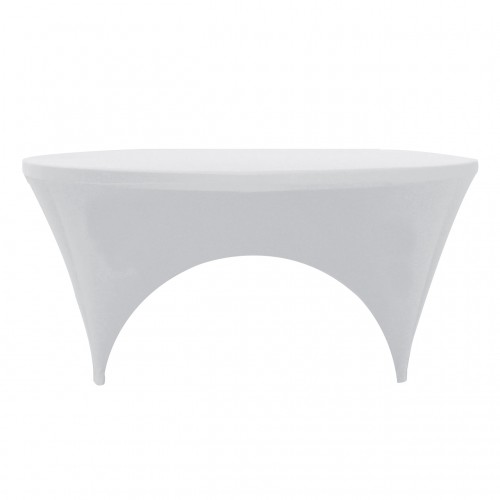 Stretch Spandex 6 ft Round Sides Open Table Cover White