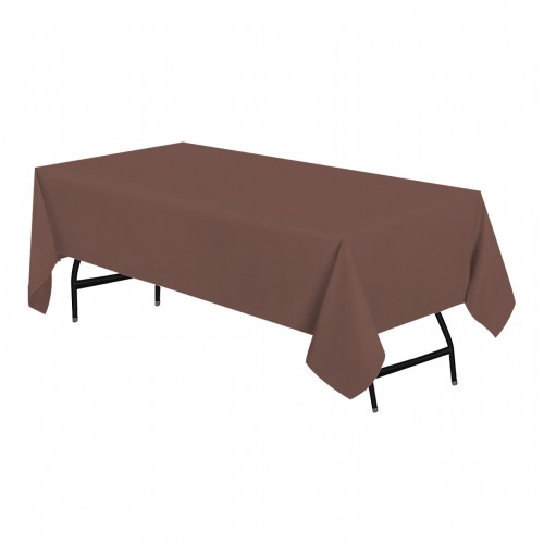 90 x 132 Inch Rectangular Polyester Tablecloth Chocolate