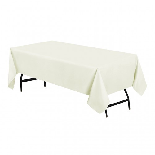 60 x 102 Inch Rectangular Polyester Tablecloth Ivory