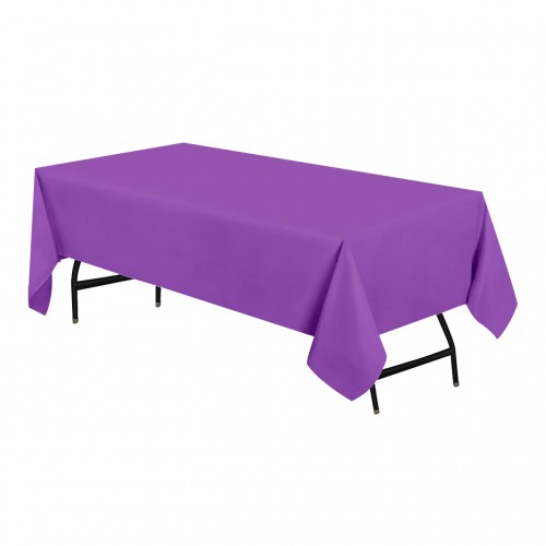 60 x 102 Inch Rectangular Polyester Tablecloth Purple