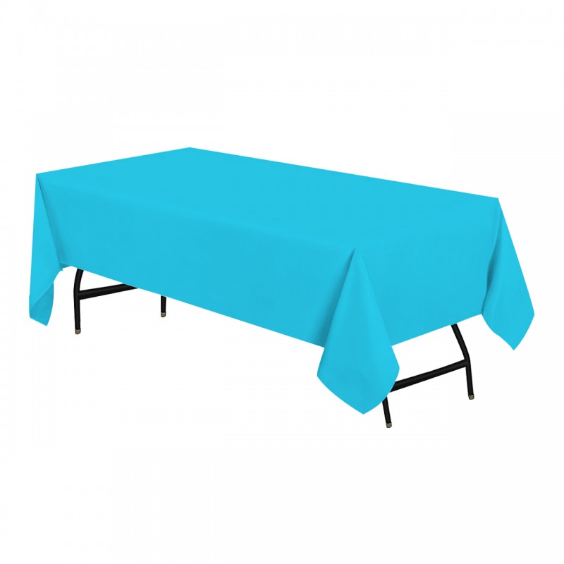 90 x 132 Inch Rectangular Polyester Tablecloth Turquoise