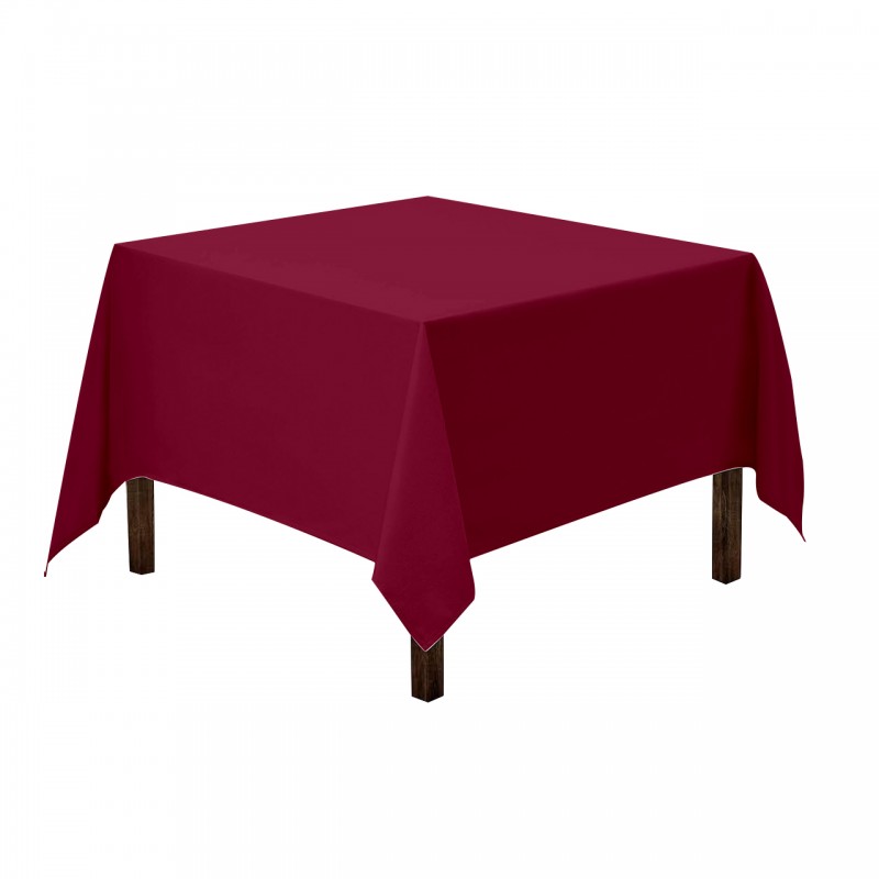 60 x 60 Inch Square Polyester Tablecloth Burgundy 