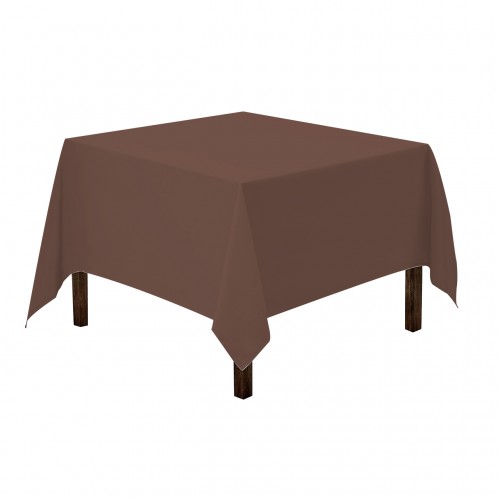 60 x 60 Inch Square Polyester Tablecloth Chocolate