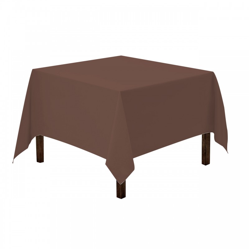 60 x 60 Inch Square Polyester Tablecloth Chocolate 