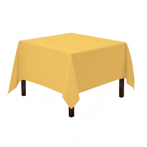 60 x 60 Inch Square Polyester Tablecloth Gold