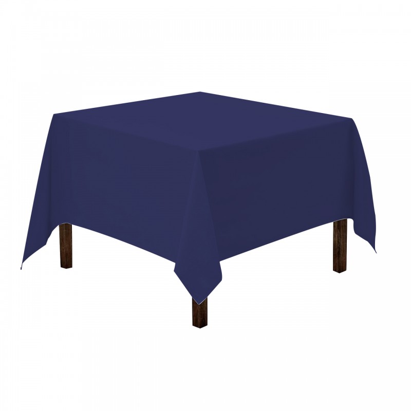 60 x 60 Inch Square Polyester Tablecloth Navy Blue 