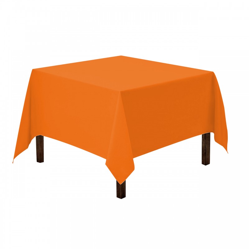 60 x 60 Inch Square Polyester Tablecloth Orange