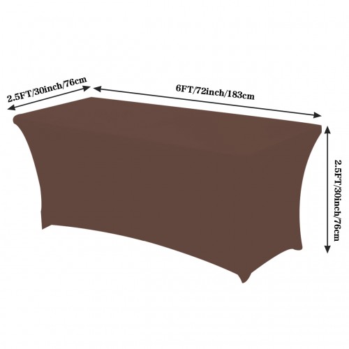 Stretch Spandex 6 ft Rectangular Table Cover Chocolate 