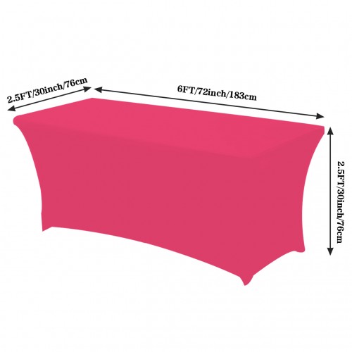 Stretch Spandex 6 ft Rectangular Table Cover Fuchsia