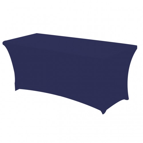 Stretch Spandex 6 ft  Rectangular Table Cover Navy Blue