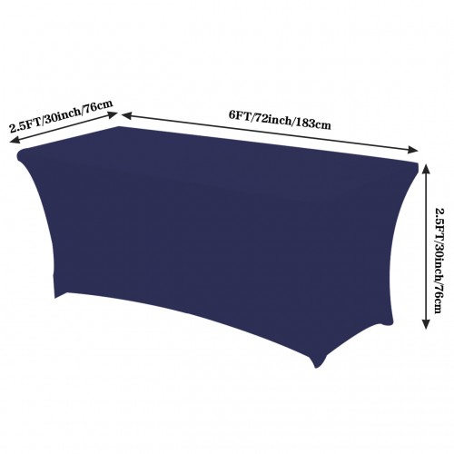 Stretch Spandex 6 ft  Rectangular Table Cover Navy Blue