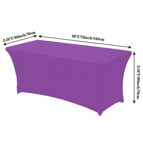 Stretch Spandex 6 ft  Rectangular Table Cover Purple