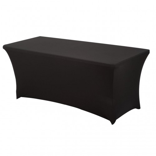 Stretch Spandex 6 ft Rectangular Table Cover Black