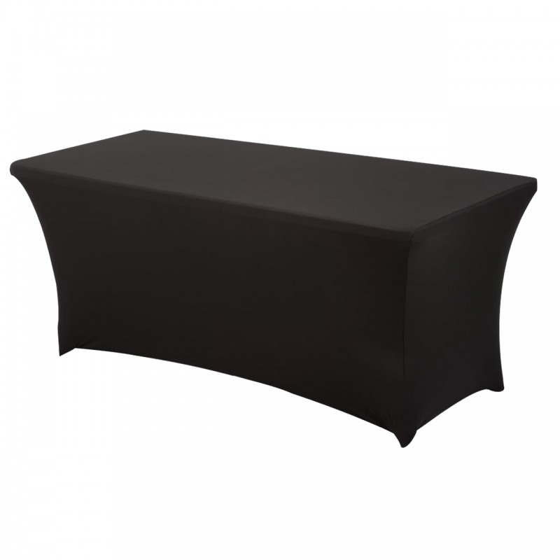 Stretch Spandex 6 ft Rectangular Table Cover Black 