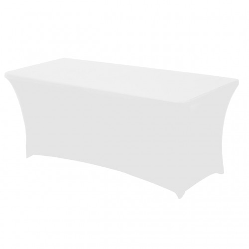 Stretch Spandex 6 ft  Rectangular Table Cover White