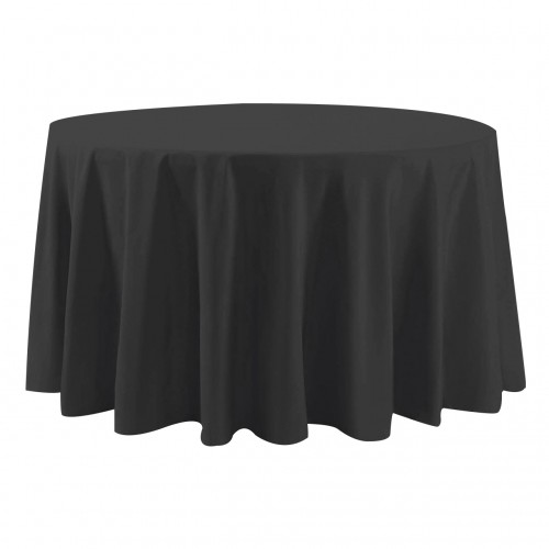 108 Inch Round Polyester Tablecloth Black