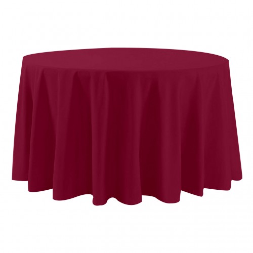 108 Inch Round Polyester Tablecloth Burgundy