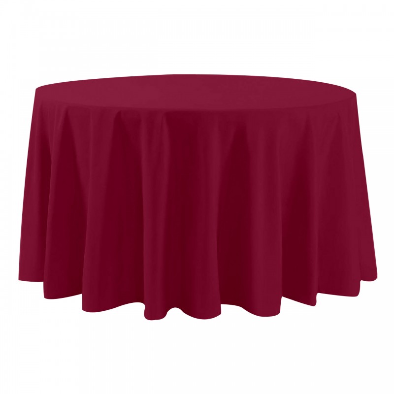 108 Inch Round Polyester Tablecloth Burgundy