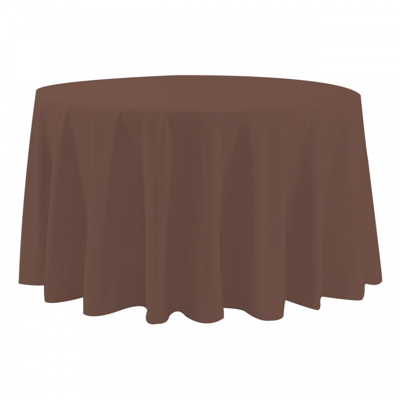 108 Inch Round Polyester Tablecloth Chocolate