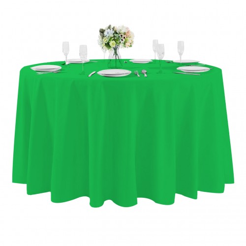 108 Inch Round Polyester Tablecloth Emerald 