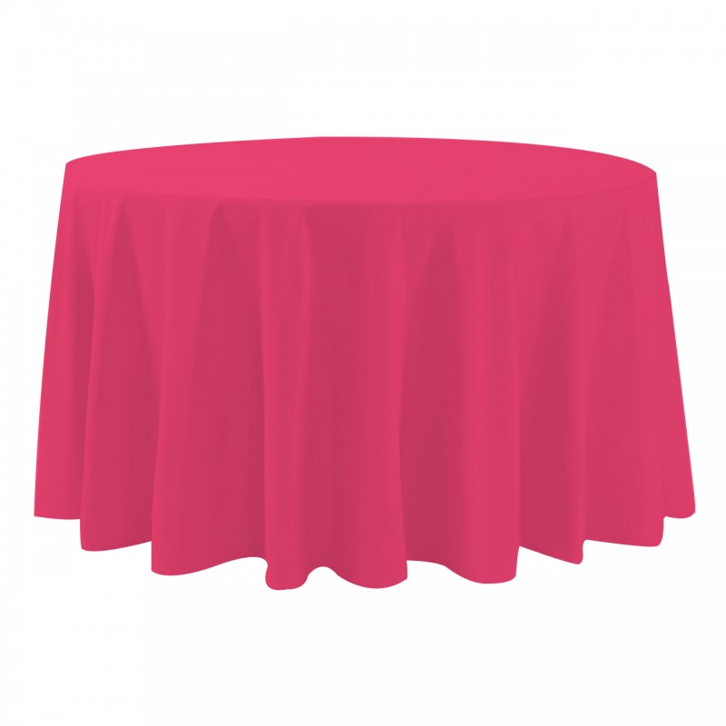 120 Inch Round Polyester Tablecloth Fuchsia