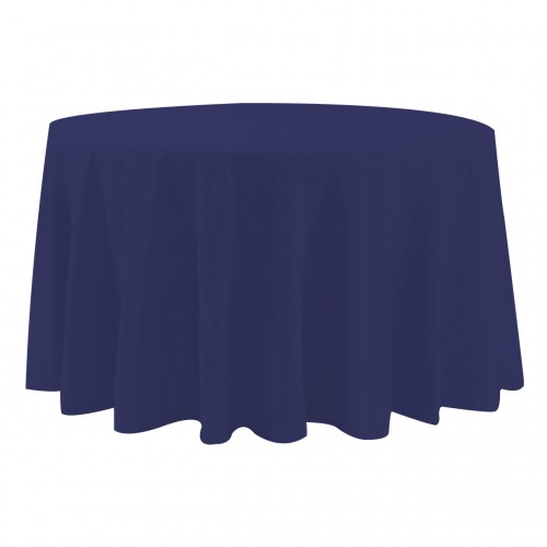 108 Inch Round Polyester Tablecloth Navy Blue