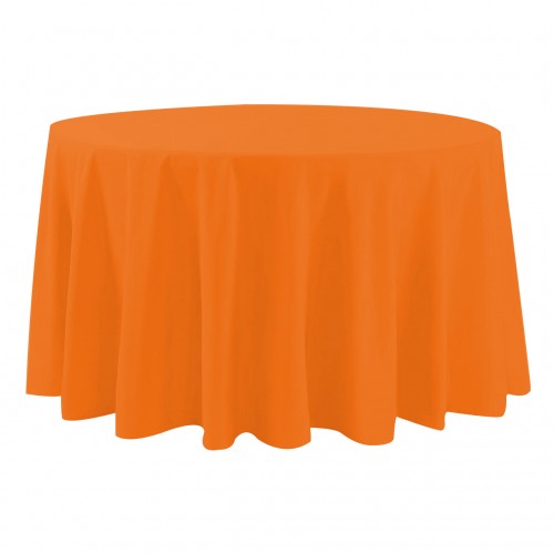 108 Inch Round Polyester Tablecloth Orange