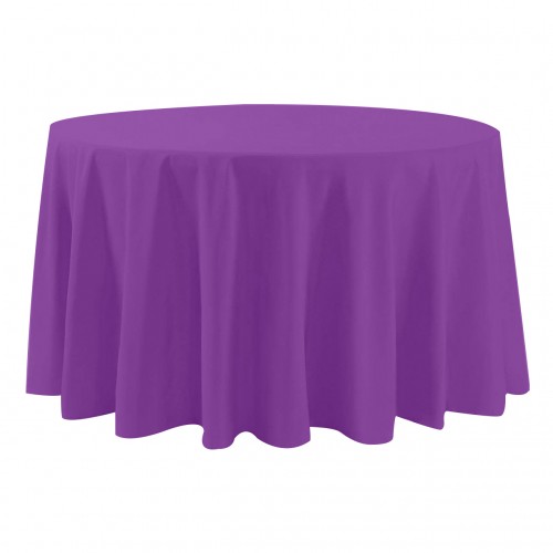 108 Inch Round Polyester Tablecloth Purple