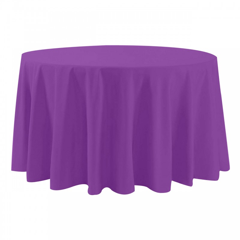 108 Inch Round Polyester Tablecloth Purple 