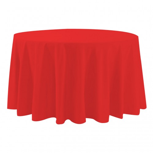 108 Inch Round Polyester Tablecloth Red