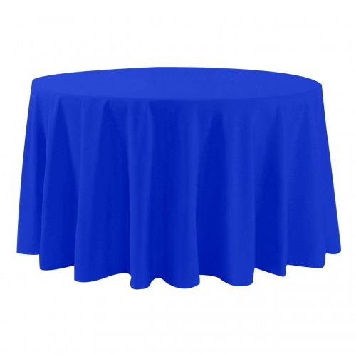 108 Inch Round Polyester Tablecloth Royal Blue