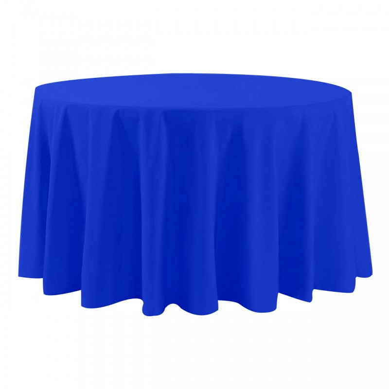 108 Inch Round Polyester Tablecloth Royal Blue