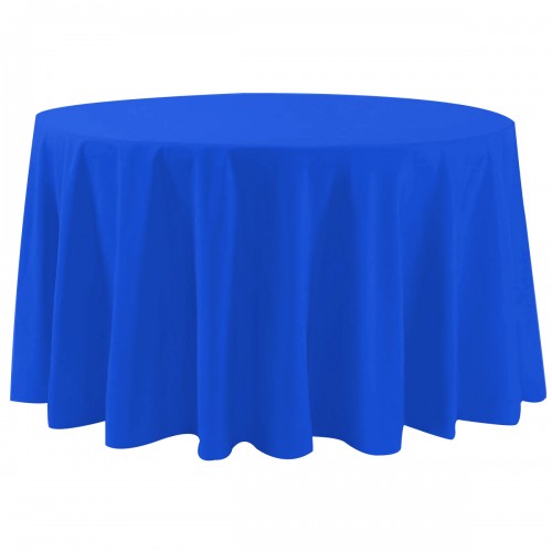 132 Inch Round Polyester Tablecloth Royal Blue