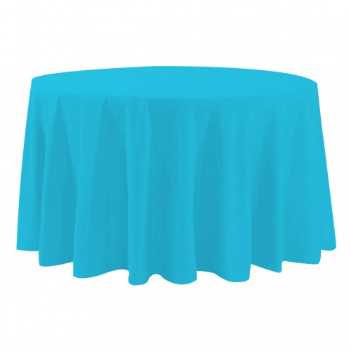 120 Inch Round Polyester Tablecloth Turquoise