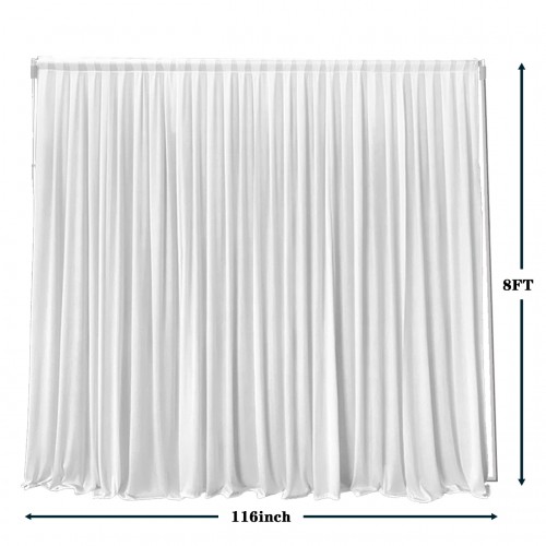 Voile Sheer Drape/Backdrop 10 ft x 116 Inches White 